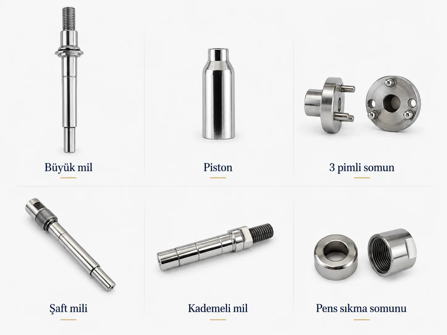 HRCN Steel talaşlı imalat ve özel metal parça örnekleri
